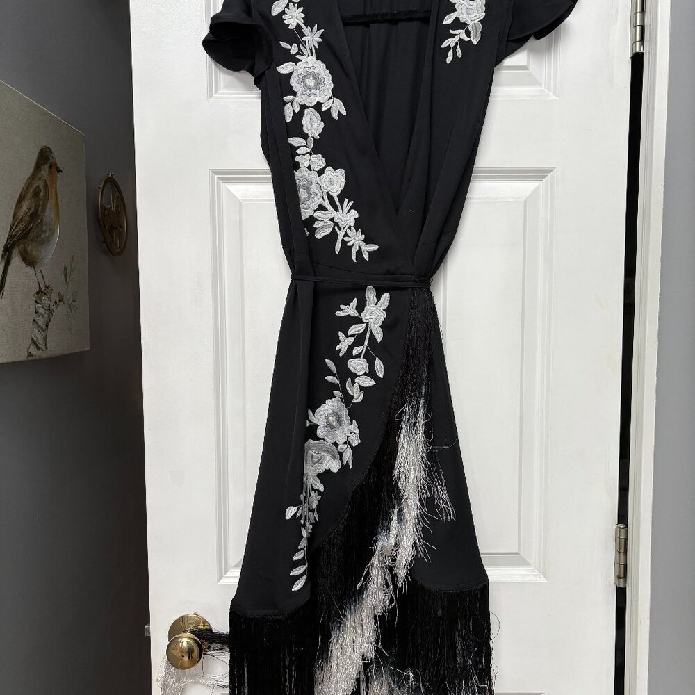 Black and White Fringe Dress